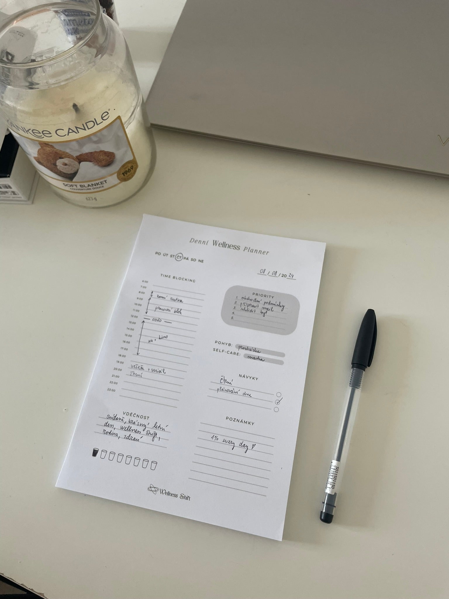 Denní Wellness Planner