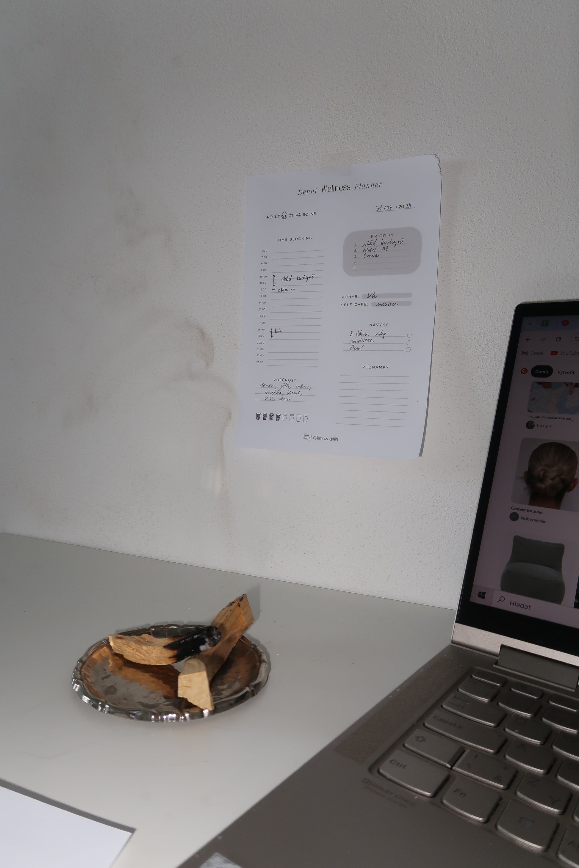 Denní Wellness Planner